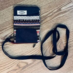 NWOT AOCINA Boho  Denim & Multicolor Print Small Purse